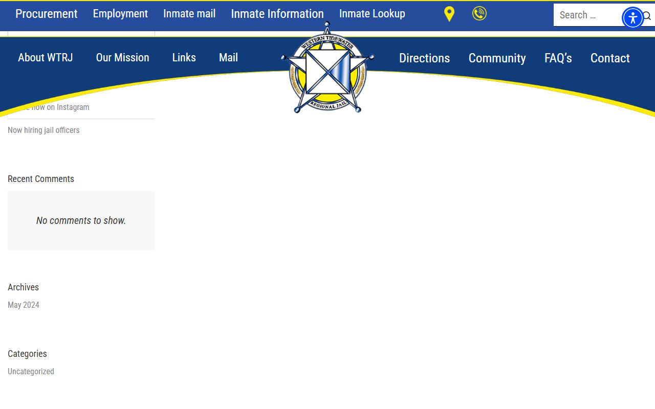 Southampton County inmate records WTRJ inmate lookup page